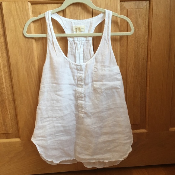 white linen tank top